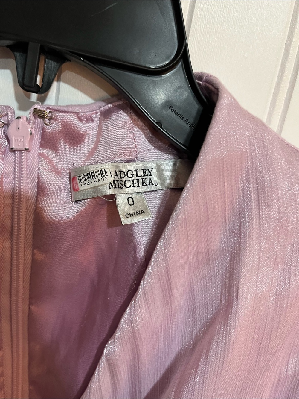 Badgley Mischka Soft Lilac Draped V-Neck Maxi Gown - Picture 10 of 11
